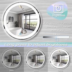 img 3 attached to 🪞 28 Inch Round LED Bathroom Mirror with Lights - Circle LED Lighted Mirror for Wall Mounted Vanity - Makeup Mirror with Dimmable Front Light - Anti-Fog Frameless Round Light up Smart Vanity Mirror - White