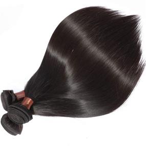 img 3 attached to 💇 20 22 24 Inch Brazilian Unprocessed Virgin Human Hair Extension Weave Blackmoon Hair - Straight Natural Color, 3 Bundles, 95-100g/PC