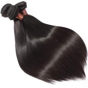 img 2 attached to 💇 20 22 24 Inch Brazilian Unprocessed Virgin Human Hair Extension Weave Blackmoon Hair - Straight Natural Color, 3 Bundles, 95-100g/PC
