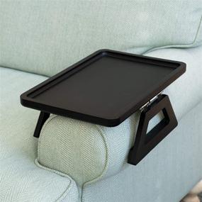 img 4 attached to 🛋️ Convenient Signature Home Clip On Tray Sofa Table for Wide Couches: A Versatile and Stable Solution for Small Spaces