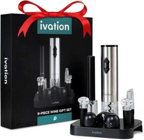 img 1 attached to Ivation 9-Piece Wine Opener Gift Set: Deluxe Bar Kit with Electric Bottle Opener, Cork Extractor, Aerator Pourer, Stoppers, Foil Cutter, Stand, and More!