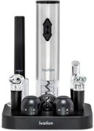 ivation 9-piece wine opener gift set: deluxe bar kit with electric bottle opener, cork extractor, aerator pourer, stoppers, foil cutter, stand, and more! логотип