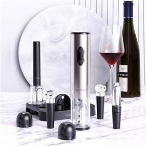 img 2 attached to Ivation 9-Piece Wine Opener Gift Set: Deluxe Bar Kit with Electric Bottle Opener, Cork Extractor, Aerator Pourer, Stoppers, Foil Cutter, Stand, and More!