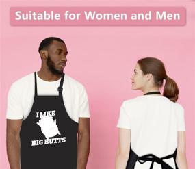 img 3 attached to 👨 I Like Big Butts-Funny Apron for Men Women with 3 Pockets, Gifts for Men, Black - A Hilarious and Practical Apron for BBQs and Cooking