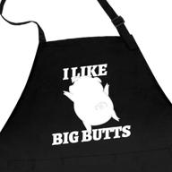 👨 i like big butts-funny apron for men women with 3 pockets, gifts for men, black - a hilarious and practical apron for bbqs and cooking logo