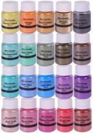 biutee natural mica powder epoxy pigments - 20 color variety pack - 10g/0.35oz each - soap 🌈 making dyes, slime powder, pearlescent glitter, resin art, crafts, bath bombs, diy slime, adhesive pigments, lip gloss, nail art logo