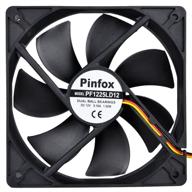 pinfox quiet cooling fan 12v dc – control speed from 5v to 12v, dual ball bearings – ideal for pc case, home theater, receiver, xbox & incubator logo