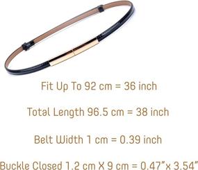 img 1 attached to Fashion Skinny Leather Adjustable Waistband