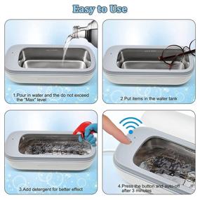 img 1 attached to 🧼 Ultrasonic Cleaner Portable Eyeglass Tableware: Efficient Cleaning Solution in a Compact Design