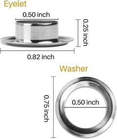 img 3 attached to 🔧 Grommet Kit 1/2 Inch, 200 Sets Eyelets and Grommets Kit with Storage Case + 3-Piece Installation Metal Grommet Tool Kit by MoHern