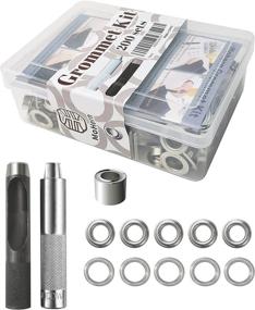 img 4 attached to 🔧 Grommet Kit 1/2 Inch, 200 Sets Eyelets and Grommets Kit with Storage Case + 3-Piece Installation Metal Grommet Tool Kit by MoHern