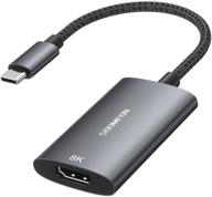 🔌 адаптер usb c к hdmi 8k - soomfon thunderbolt 3 type c к hdmi адаптер 4k@120гц совместим с macbook pro/air, ipad pro, ipad air, dell xps, surface pro 7, samsung galaxy s20 и многими другими. логотип