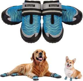 img 4 attached to 🐾 Bowite Dog Boots: The Ultimate Paw Protector for Hot Pavement, Anti-Slip Rugged Shoes with Reflective Straps for Hiking and Running