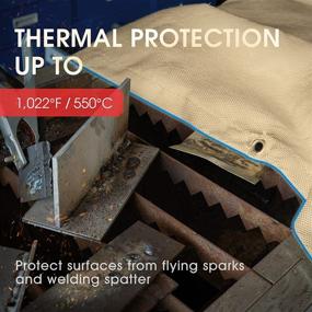 img 2 attached to 🔥 YESWELDER Fireproof Welding Blanket 4' x 6', 1/3” (8mm) Thick Fiberglass Weld Shield with Grommets, Thermal Resistant Insulation for Heavy-Duty Welding, Curtain, Fire Retardant Mat, Grill Cover