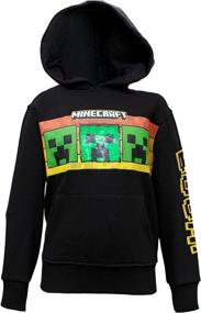 img 4 attached to 👦 Boys' Pullover Hooded Sweatshirt with Minecraft Creeper Design – Fashionable Kid's Hoodie