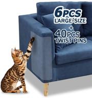 🐱 keep your furniture scratch-free with 6 pcs cat couch protectors - self-adhesive kitty scratch deterrent - x-large and large sizes included - save your sofa with kitty guard! logo