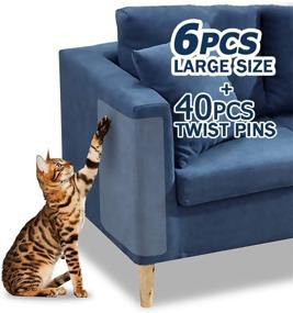 img 4 attached to 🐱 Keep Your Furniture Scratch-Free with 6 Pcs Cat Couch Protectors - Self-Adhesive Kitty Scratch Deterrent - X-Large and Large Sizes Included - Save Your Sofa with Kitty Guard!