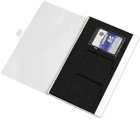 img 2 attached to 💾 Aluminum Memory Card Case HCSD - Single-Sided SD Card Holder Box (Silver Color) for Storing 3 SD Cards