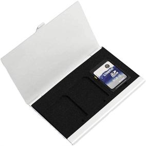 img 4 attached to 💾 Aluminum Memory Card Case HCSD - Single-Sided SD Card Holder Box (Silver Color) for Storing 3 SD Cards