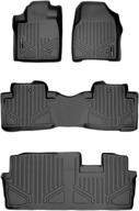 black 3-row maxliner floor mats liner set for honda pilot 2009-2015 logo