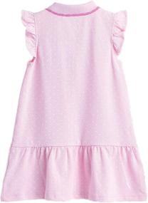 img 1 attached to 👗 HILEELANG Little Girls Cotton Dress: Cute and Comfy Short Sleeve Summer Striped Shirt Jumpskirt Playwear Dresses