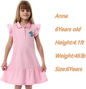 img 2 attached to 👗 HILEELANG Little Girls Cotton Dress: Cute and Comfy Short Sleeve Summer Striped Shirt Jumpskirt Playwear Dresses