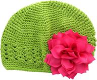 my lello little girl's crochet beanie hat: delicate style with flower embellishment logo