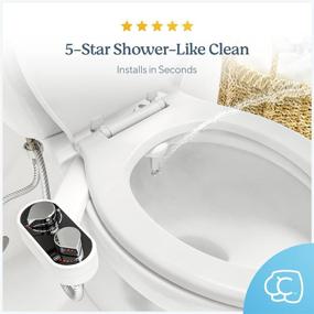 img 3 attached to 🚽 CLEAR REAR - The Buttler Bidet Toilet Attachment (1-Pack) Easy Install Non-Electric Mechanical Bidet Sprayer, Self-Cleaning Nozzle & Adjustable Water Pressure