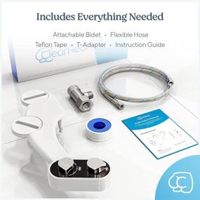 img 1 attached to 🚽 CLEAR REAR - The Buttler Bidet Toilet Attachment (1-Pack) Easy Install Non-Electric Mechanical Bidet Sprayer, Self-Cleaning Nozzle & Adjustable Water Pressure