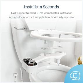 img 2 attached to 🚽 CLEAR REAR - The Buttler Bidet Toilet Attachment (1-Pack) Easy Install Non-Electric Mechanical Bidet Sprayer, Self-Cleaning Nozzle & Adjustable Water Pressure