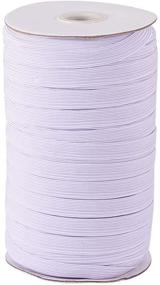 img 4 attached to 🎀 PandaHall Elite White Polyester Rubber Braided Flat Elastic Stretch Band Cord Ribbon - 100 Yards, 2/5 Inch width, Ideal for Headbands, Sewing, Clothes, Waistbands