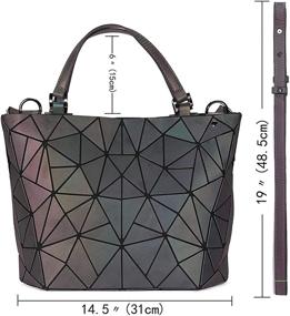 img 1 attached to Stylish Geometric Handbags: Holographic Reflective Crossbody Set for Fashionable Women