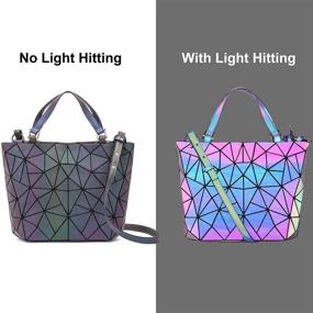 img 3 attached to Stylish Geometric Handbags: Holographic Reflective Crossbody Set for Fashionable Women