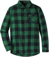 👕 spring&gege boys plaid flannel button down shirt with long sleeves for children (2-14 years) logo