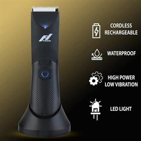 img 3 attached to FHUESION Body Hair Trimmer 3.0: Ultimate Electric Shaver with Detachable Ceramic Blades, USB Charging, Waterproof Wet/Dry Clippers, Standing Dock – No Nicks, No Cuts, Now That's Nuts!
