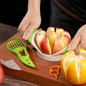 img 2 attached to 🍎 Premium Apple Slicer Cutter Corer Tool with Stainless Steel Blades - Includes Melon Baller, Fruit Scoop, Cherry Pitter, and Avocado Slicer Cutter - Sturdy Construction, Food Grade Peeler Set