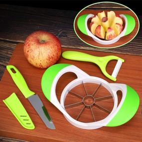 img 3 attached to 🍎 Premium Apple Slicer Cutter Corer Tool with Stainless Steel Blades - Includes Melon Baller, Fruit Scoop, Cherry Pitter, and Avocado Slicer Cutter - Sturdy Construction, Food Grade Peeler Set