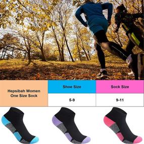 img 1 attached to 🧦 Hepsibah Women's Athletic Ankle Socks: Low Cut Thick Cushion Running Socks for Hiking and Sports - 6 Pack