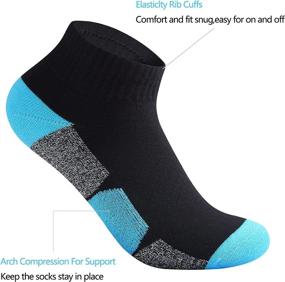 img 3 attached to 🧦 Hepsibah Women's Athletic Ankle Socks: Low Cut Thick Cushion Running Socks for Hiking and Sports - 6 Pack