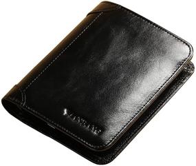 img 3 attached to Genuine Cowhide Leather Capacity Bifold Men's Accessories and Wallets, Card Cases & Money Organizers