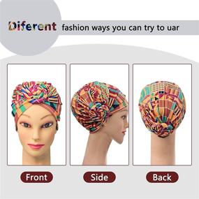 img 1 attached to 👳 6-Piece Pre Tied Turban Head Wrap Set for Women: African-inspired Headwraps