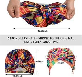 img 3 attached to 👳 6-Piece Pre Tied Turban Head Wrap Set for Women: African-inspired Headwraps