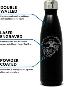 img 2 attached to 🌊 USMC 17oz Stainless Steel Marine Corps Water Bottle - Double Wall Vacuum Insulated for PT, Outdoor Sports, Hiking, Camping, and Cycling - Ideal USMC Gifts