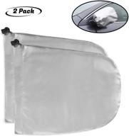 🚗 lebogner waterproof side view mirror covers: ultimate protection against snow, ice, frost and bird droppings for cars, suvs, trucks, and vans - set of 2, silver logo