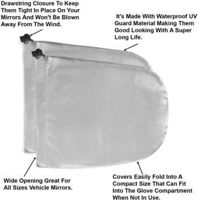 img 2 attached to 🚗 Lebogner Waterproof Side View Mirror Covers: Ultimate Protection Against Snow, Ice, Frost and Bird Droppings for Cars, SUVs, Trucks, and Vans - Set of 2, Silver