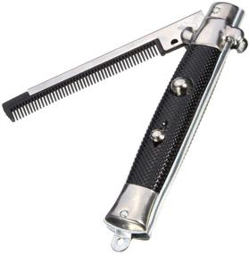 img 2 attached to Rhode Island Novelty: High-Quality Stainless Steel Switch-Blade Folding Pocket Comb - 9 Inch Size (1-Unit)