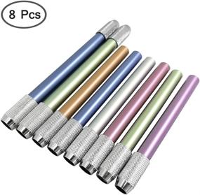 img 3 attached to FineGood 8 pcs Pencil Extenders: One Head & Dual Head Metal Handle Pen Holder Lengthener – Ideal School, Office and Art Writing Tool