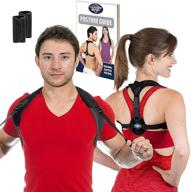 flexguard support posture corrector - adjustable upper back & shoulder brace trainer for men and women - perfect for slouching, neck hump, and hunched shoulders - available in medium/large size logo