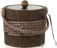 walnut 3 quart insulated ice bucket logo