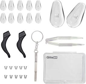 img 4 attached to Upgraded Soft Silicone Nose Pad Repair Kit for Glasses - 5 Pairs of Screw-in 15mm Nose Pads with Screws, Micro Screwdriver, and Ear Hook